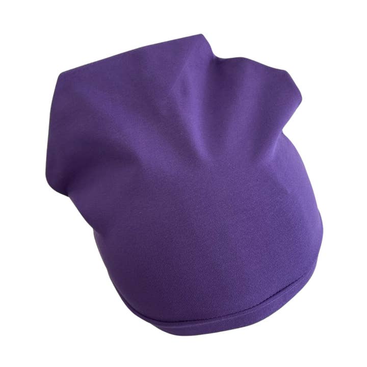Purple Thin Cotton Beanie Hat, Lightweight Women's Headwear for wholesale by IamMe Store