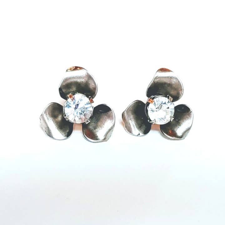 Petal & Rhinestone Stud for wholesale by Beauty In Stone Jewelry