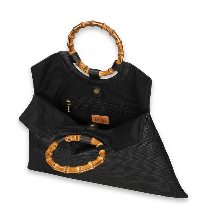 Bonfanti - Wholesale Tote Bag - Women's - TRULLO GRANDE - Large flat bamboo handle holder1