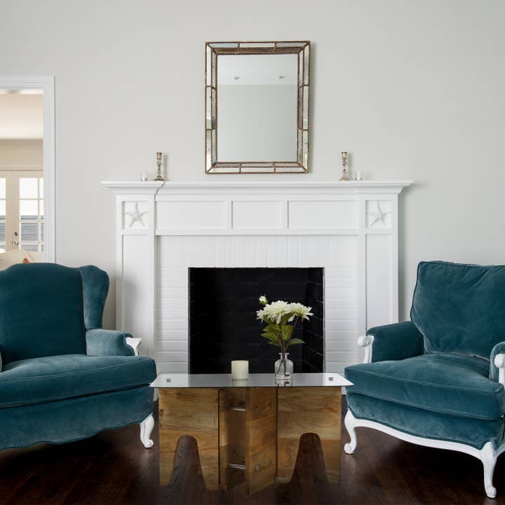 River of Goods - Wholesale Coffee Table - 32" Mildred Mid-Century Wood & Gray Glass Coffee Table3