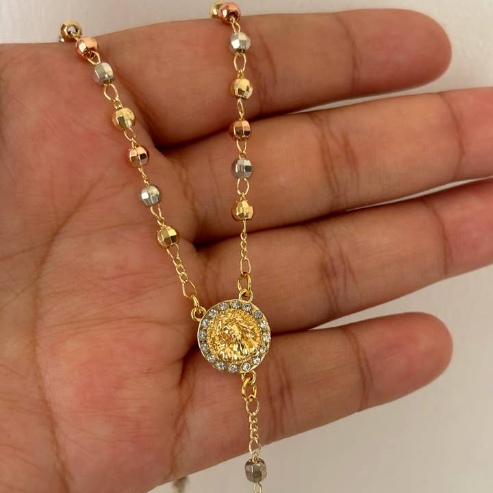 B Jewels By Brit - Wholesale Pendant/Charm Necklace - Tricolor Rosary Necklace1