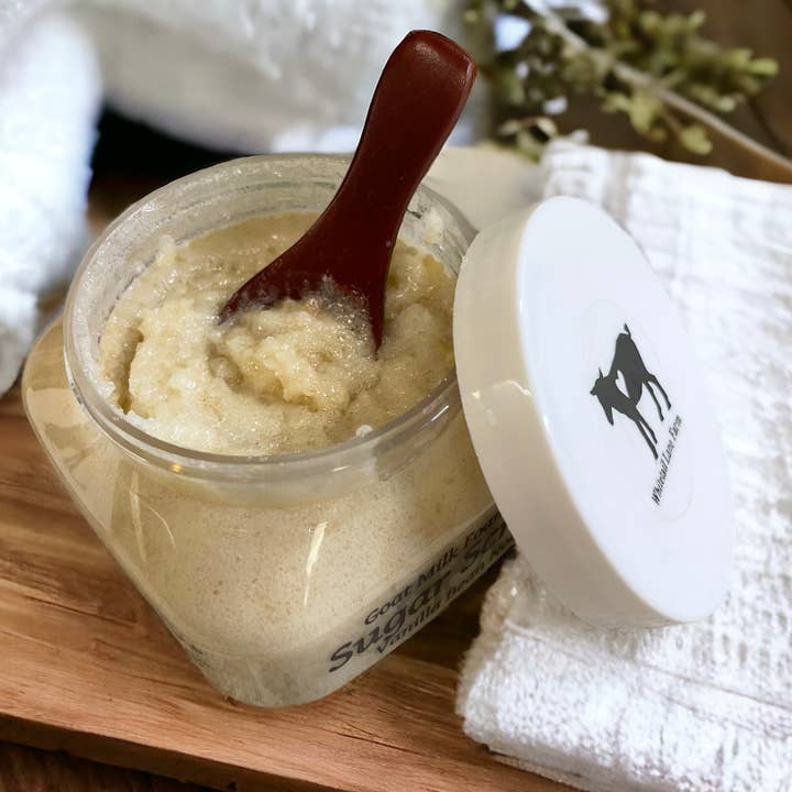 Vanilla Bean Goat Milk Sugar Scrub for wholesale by Whitetail Lane Farm Goat Milk Soap
