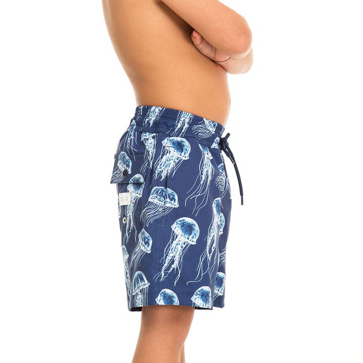Tolu Australia - Wholesale Swim Shorts - Kids - Blue Jellyfish Boy's Swim Shorts