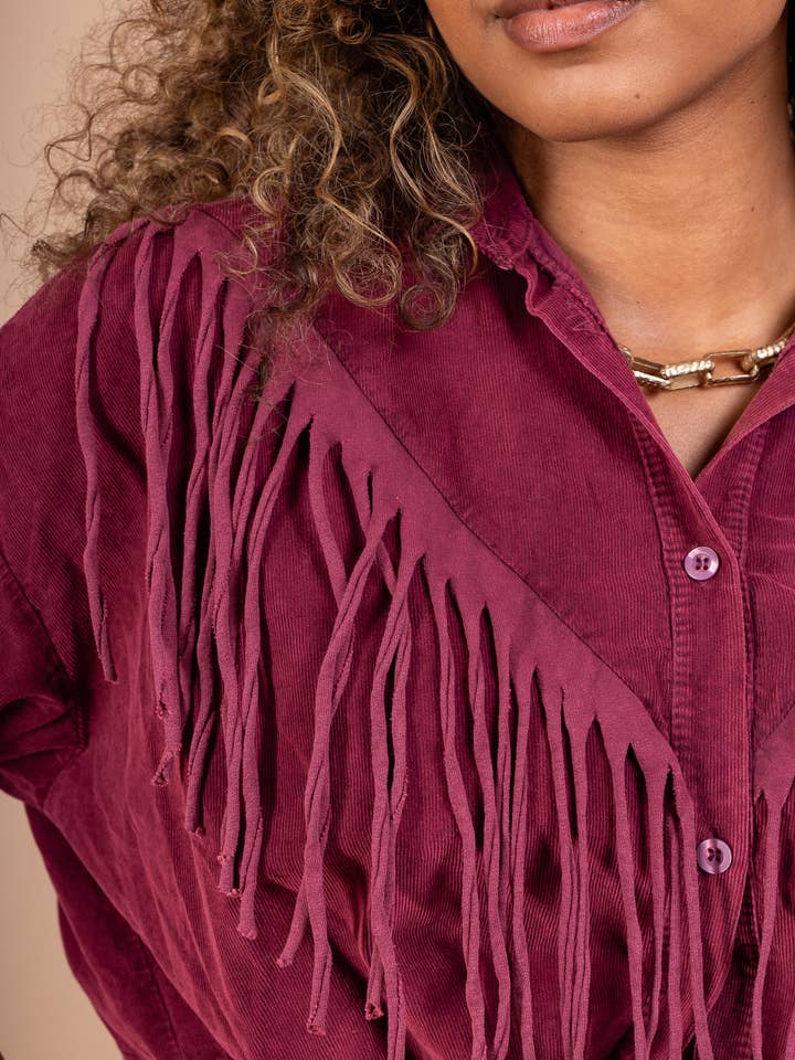 Pépouz' Paris - Wholesale Button Down Shirt - Women's - Western-style fringed shirt PC254910