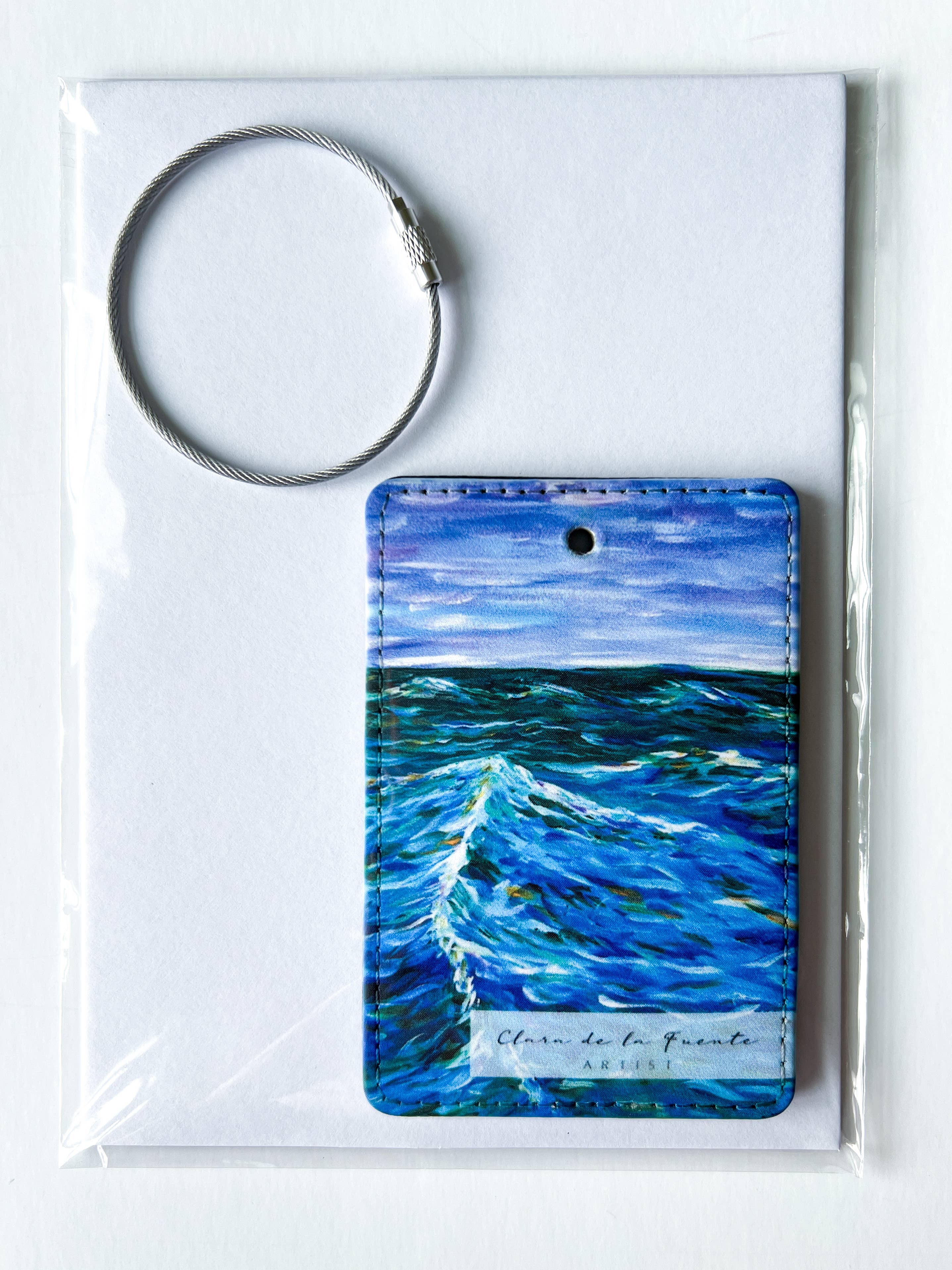 Clara de la Fuente Artist - Wholesale Luggage Tag - Colorful Sea Water Waves  Luggage Tag. Lake Michigan.Premium9