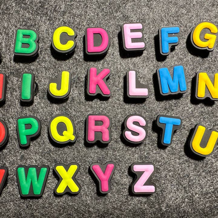 Colorful Design Kids Alphabet Letter Shoe Charms Best Quality JuliesDecalDesign for wholesale by JuliesDecal