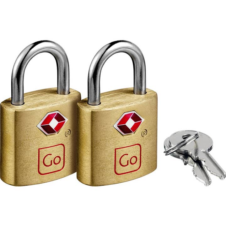 Go Travel - Wholesale Luggage Lock - Go Travel Classic Brass Key Twin Padlocks TSA5