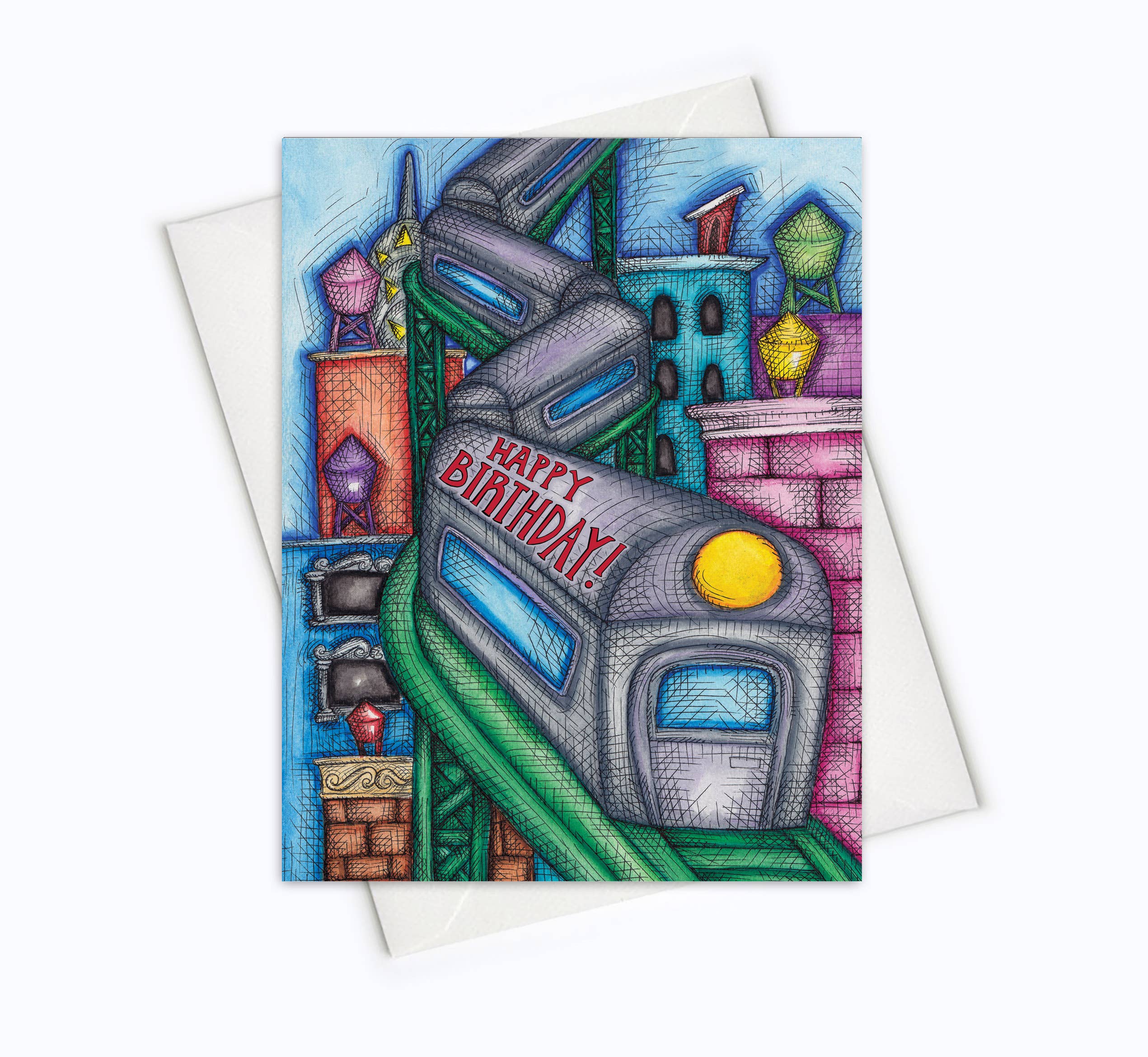 About A Cloud Stationery & Gifts - Wholesale Birthday Card - NYC BIRTHDAY CARD | City Birthday Card | Train Birthday Card0