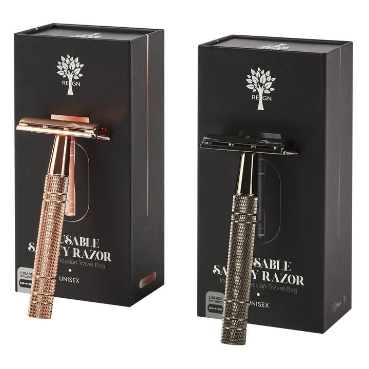 Reusable Safety Razors with Natural Jute Travel Bag for wholesale by Re:gn