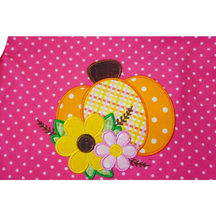 Baby Toddler Little Girl Pumpkin Patch Ruffle Pant Set - Pink Orange Stripes for wholesale by Amor Babee