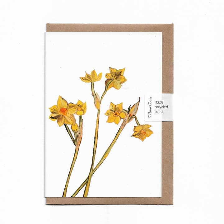 A6 100% Recycled "Narcissus" Greeting Card for wholesale by Flower Brick