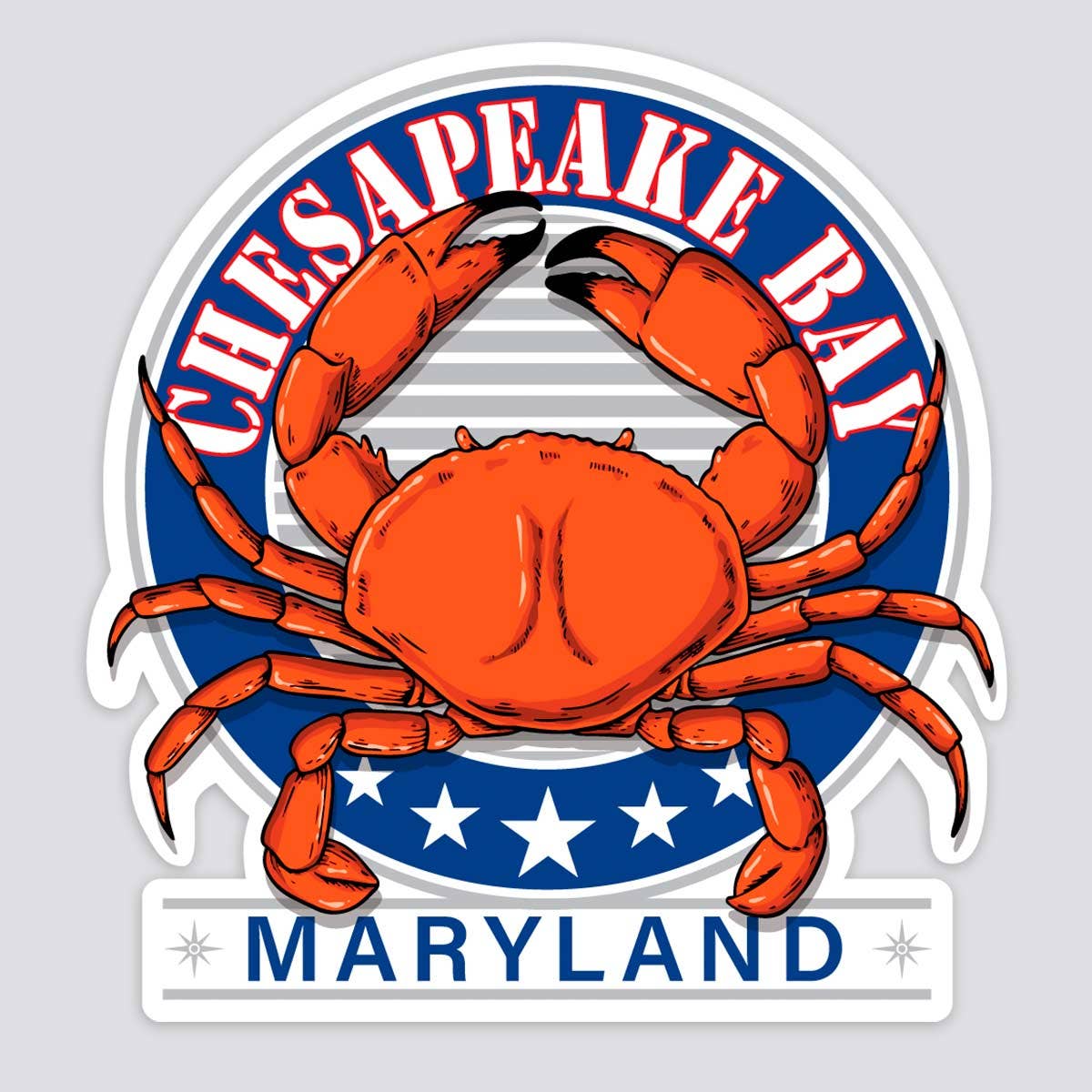 RetroPlanet - Wholesale Phone & Laptop Stickers - Chesapeake Bay Maryland Retro Crab Mini Stickers 20 ct0
