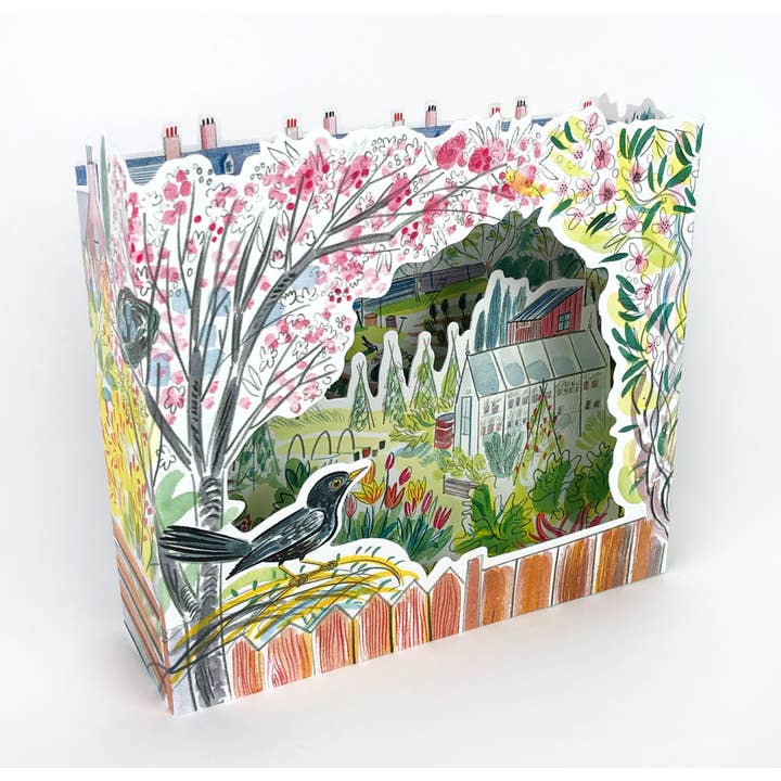 Art Angels - Vente Carte de vœux classique - Carte de lotissement 3D Blackbird - Emily Sutton