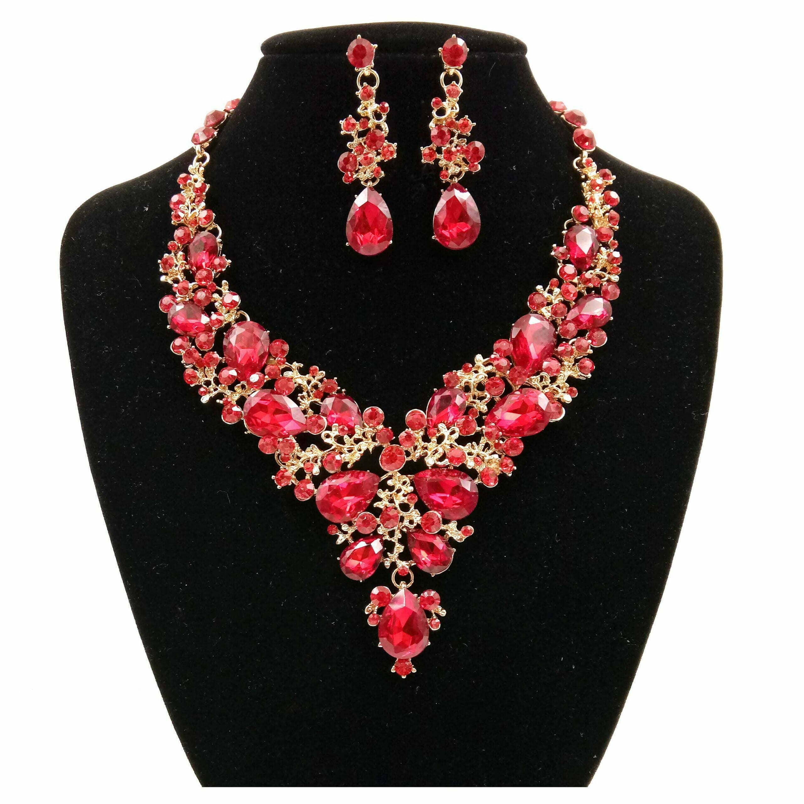 Diacly - Wholesale Jewelry Set - Vine Theme Casting Rhinestone Necklace Set7