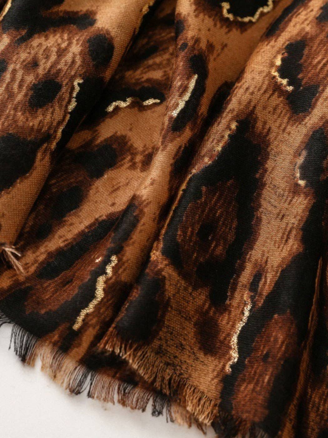 Funkyrel® Atzbranding Limited - Wholesale Scarf - Women's - Scarvii - Classic Winter Scarf with Leopard Print8
