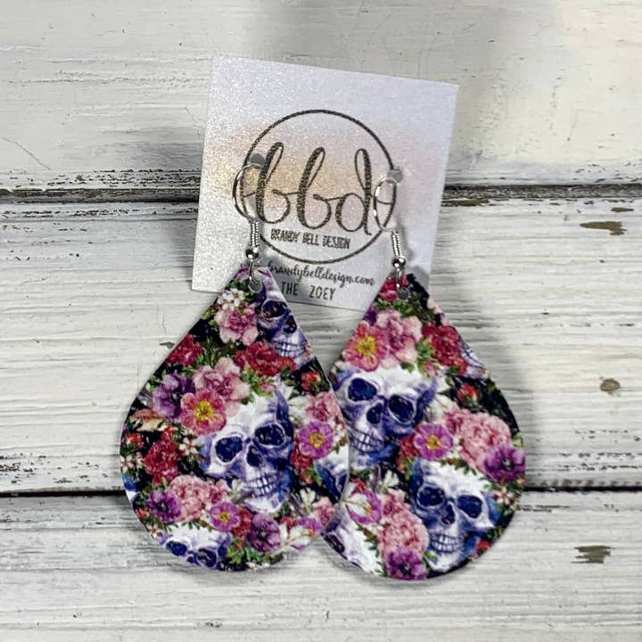 ZOEY (¡3 tamaños disponibles!) - CALAVERAS DE COLORES CON FLORES para venta al por mayor de Brandy Bell Design