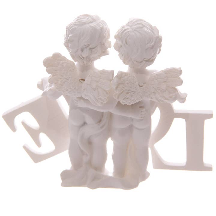 Puckator EU - Wholesale Ornament - Cherubs Pair Holding LOVE Letters2