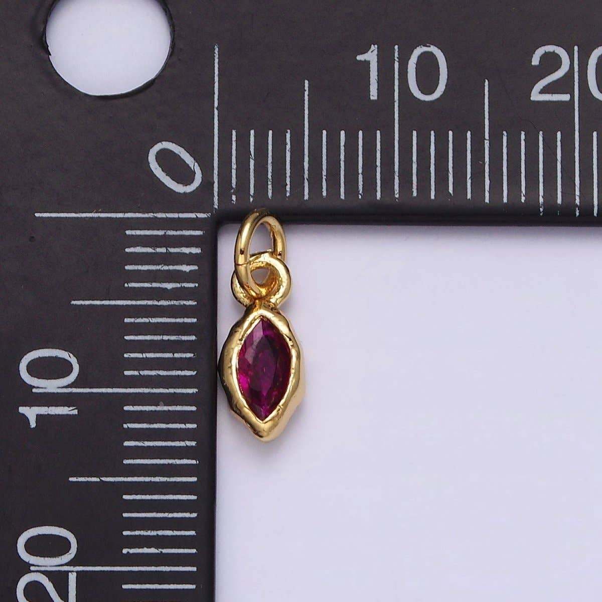 Aim Eternal - Wholesale Individual Charm/Pendant - 14K Gold Filled Molten Marquise Personalized Birth Month CZ Charm | AC-1378 - AC-138914