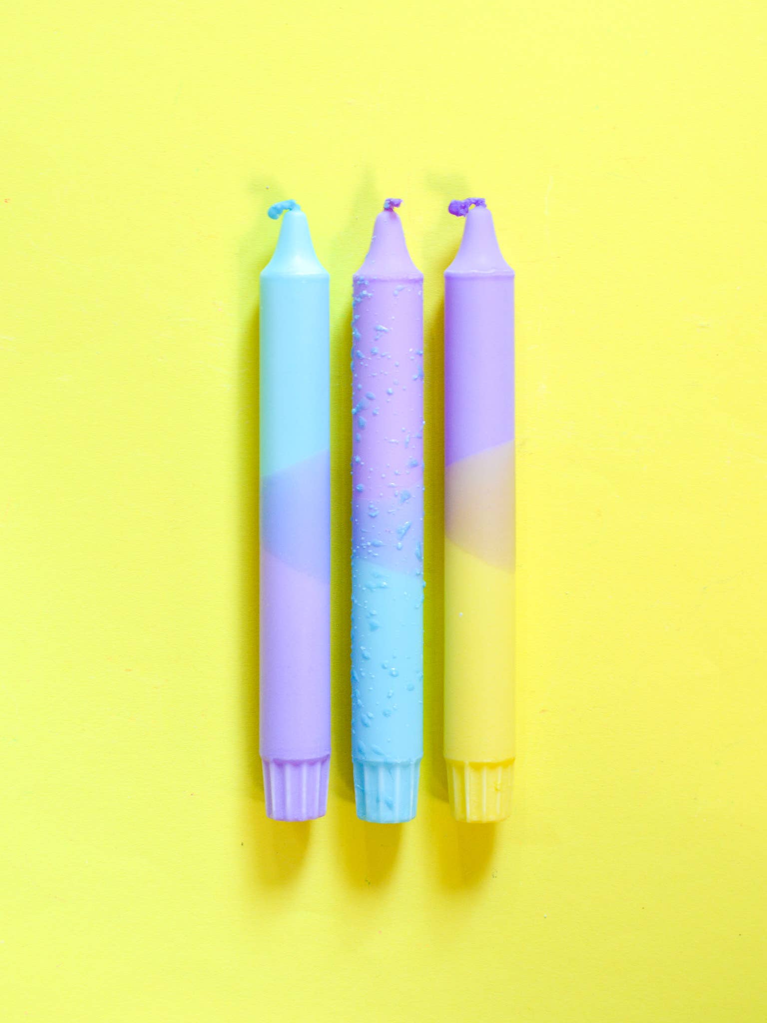 Nordtrice - Vente Bougies/bougeoirs coniques - Lot de 3 bougies coniques violettes1