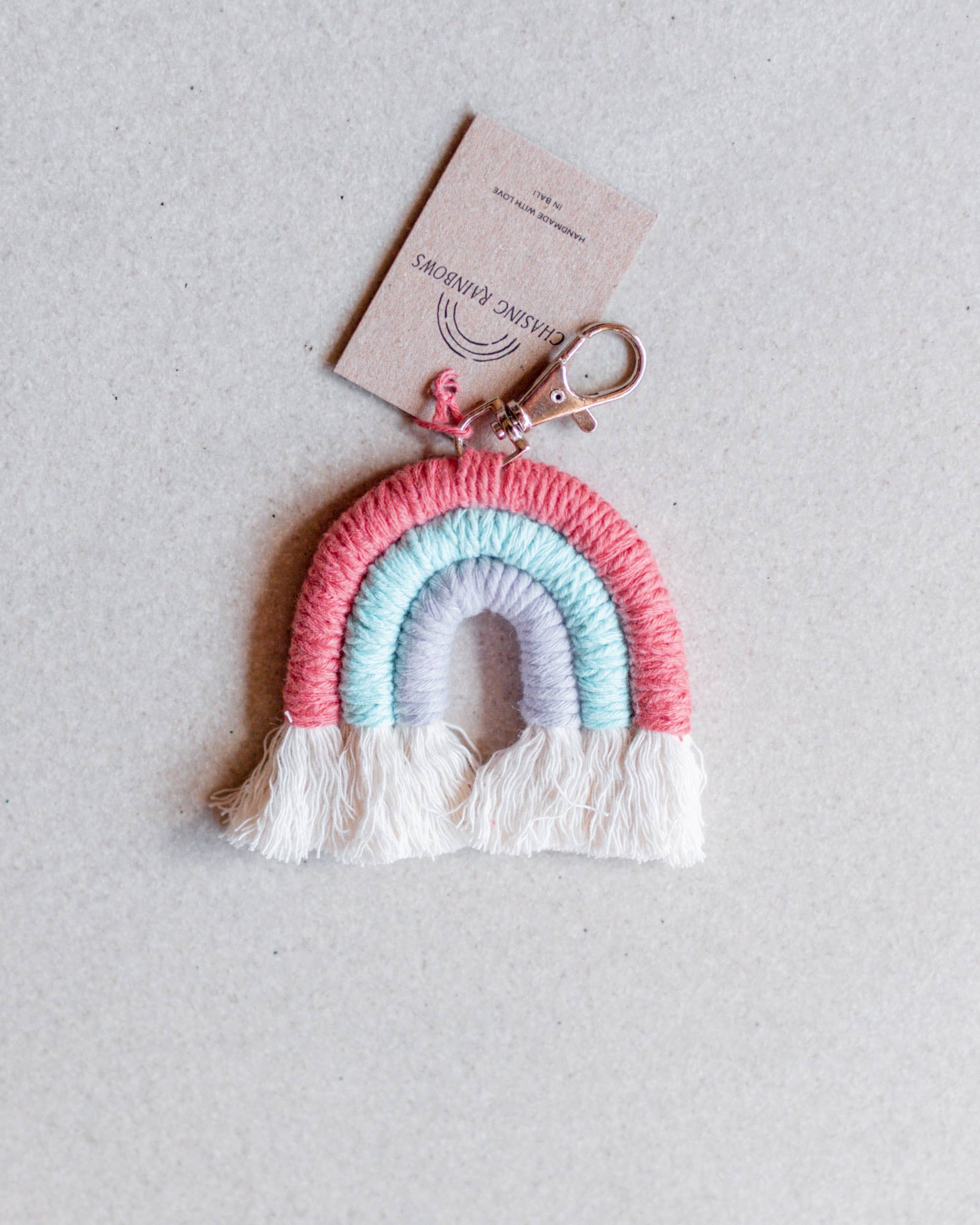 Chasing Rainbows - Wholesale Keychain - Women's - Mini Macrame Keychain Rainbow2