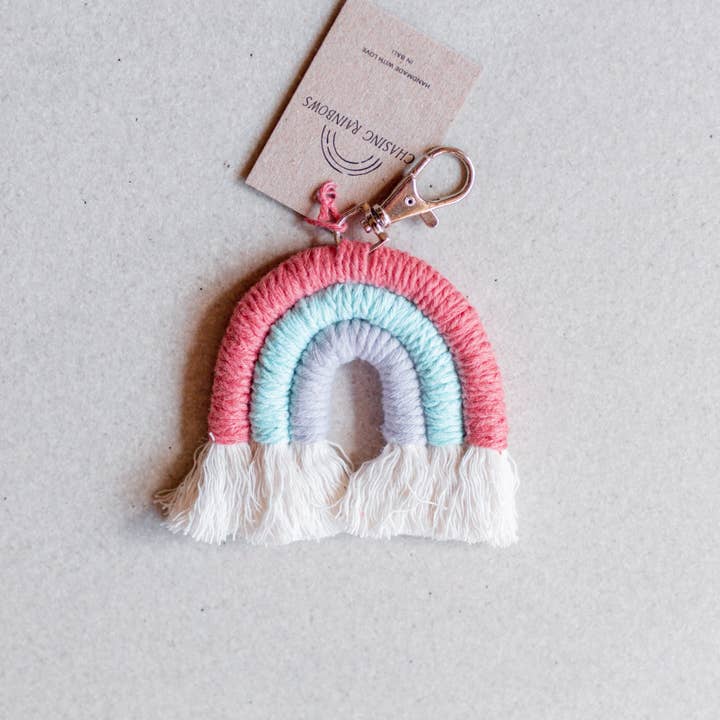 Chasing Rainbows - Wholesale Keychain - Women's - Mini Macrame Keychain Rainbow2