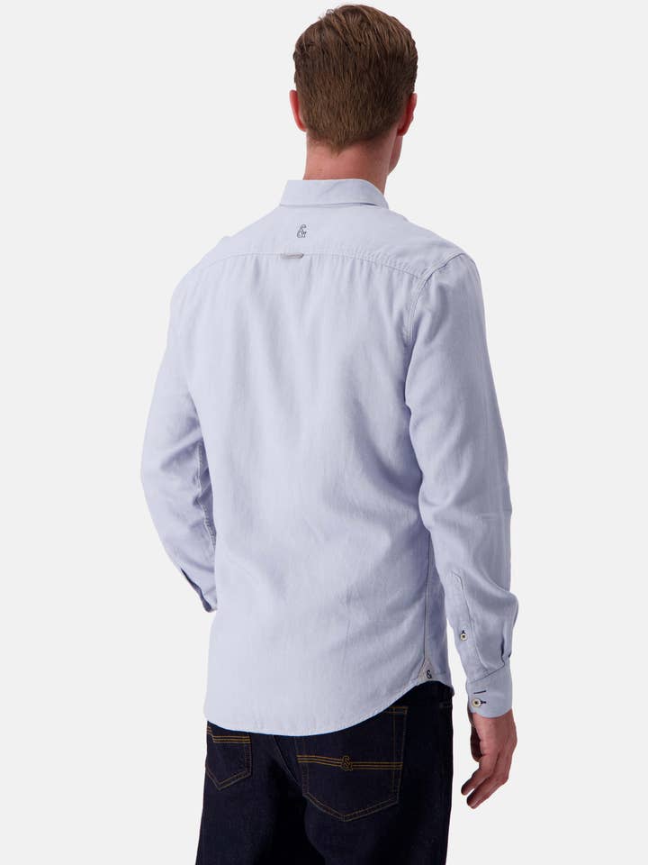 COLOURS & SONS - Vente Chemise à col boutonné – homme - Chemise basique en twill - Lake