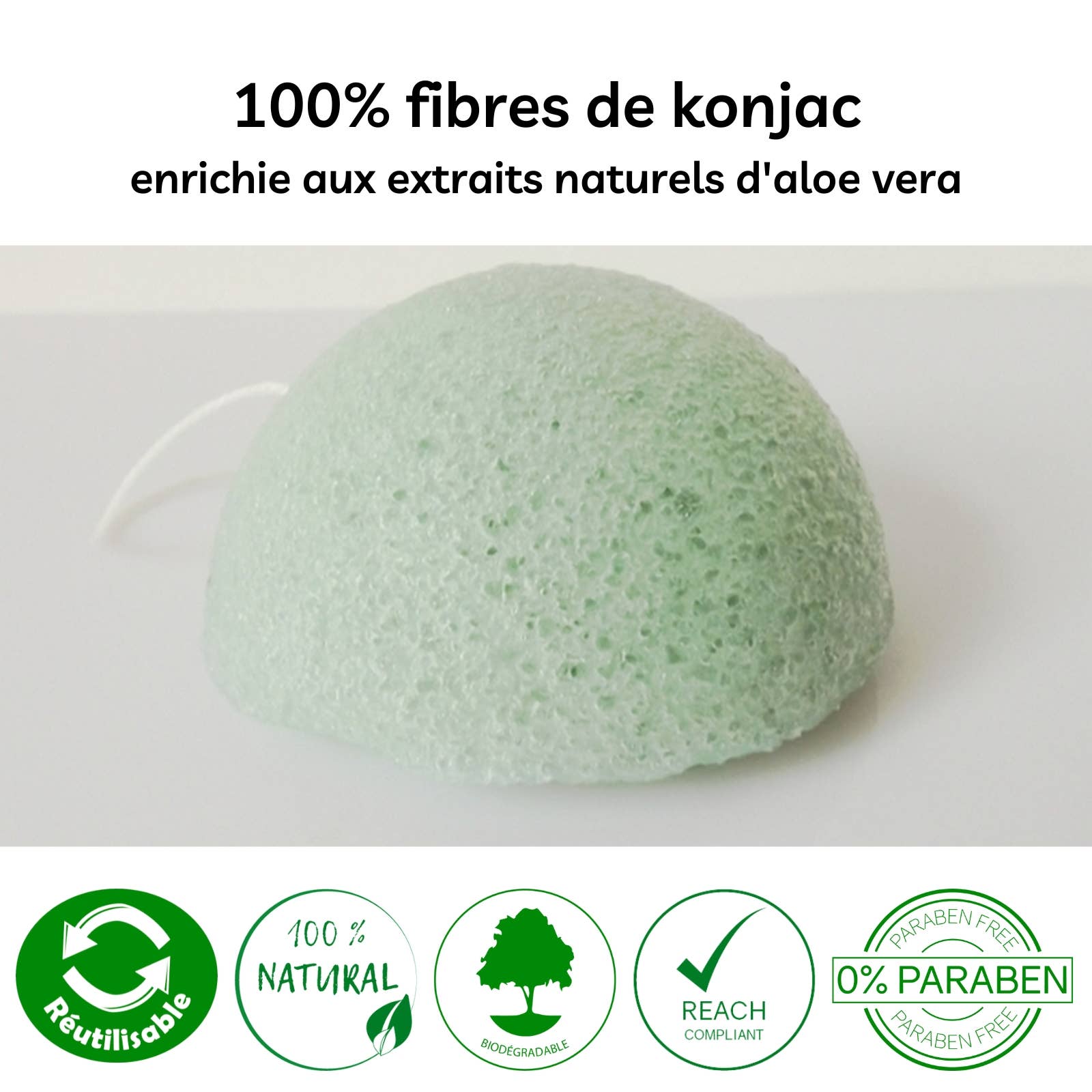 Zen'Arôme - Wholesale Facial Cleanser - Konjac Sponge for the Face - 100% Natural - In Box6