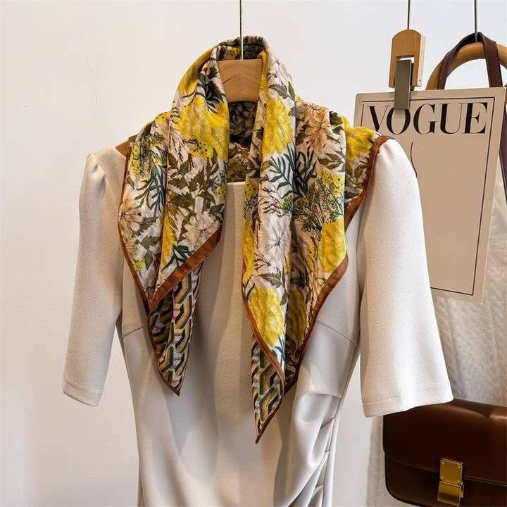 Pañuelo de algodón imitación terciopelo bicolor de doble cara para venta al por mayor de UZ Wholesale Store