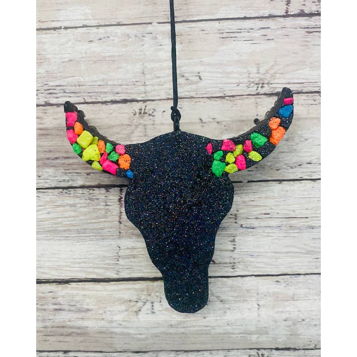 Scent Story Freshies - Wholesale Car Freshener - Unisex - Small Aztec Bull Skull -Stones in horn