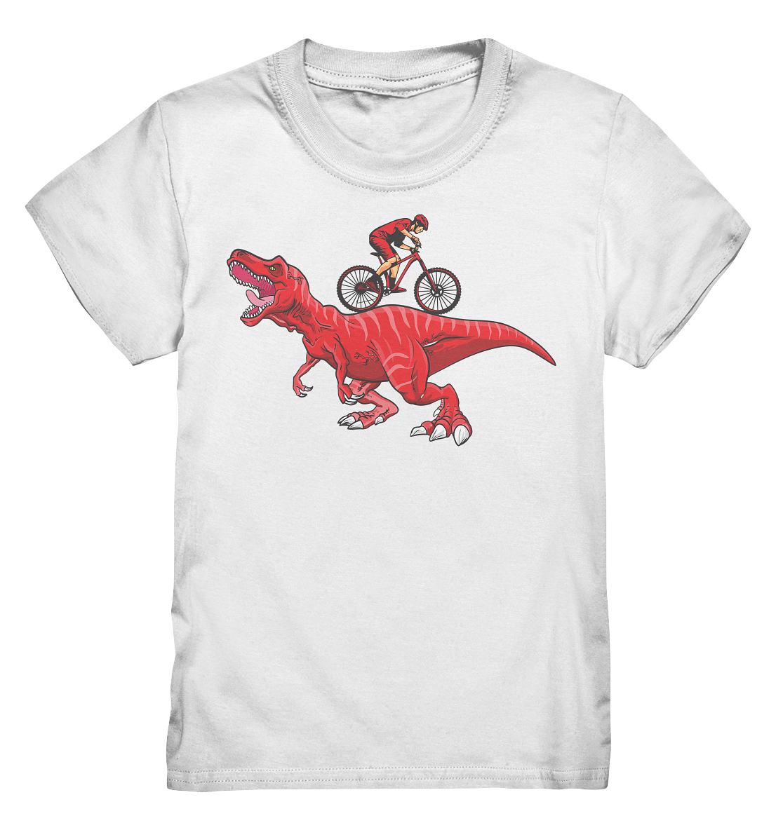 Tigerlino® - Wholesale Screen Printed T-Shirt - Kids - Dinosaur bike dinosaur kids t-shirt2
