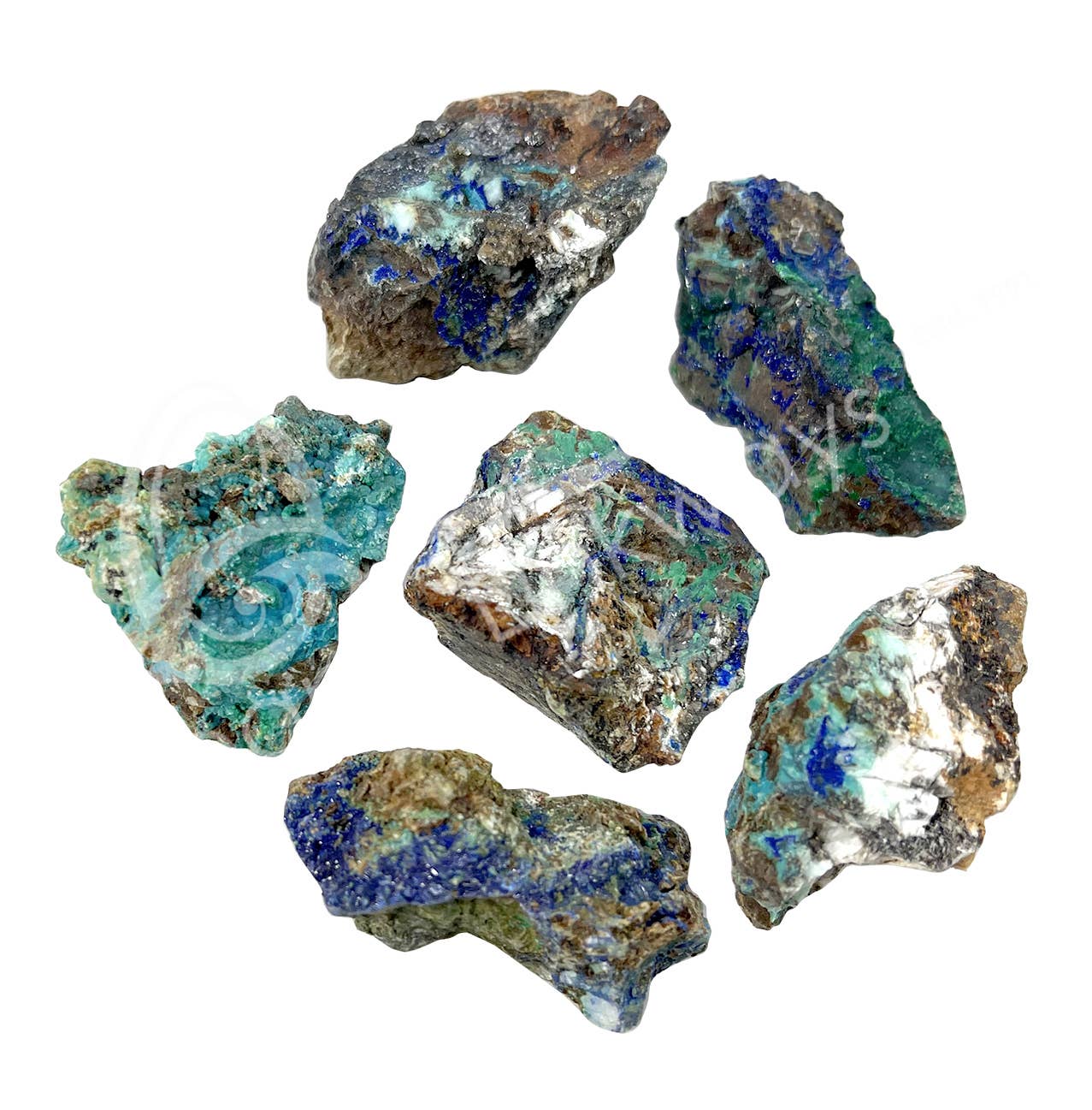 Oceanic Linkways Inc - Wholesale Spirituele steen/kristal - EXEMPLAAR - AZURIET/MALACHIET 1,5-4" (KG)