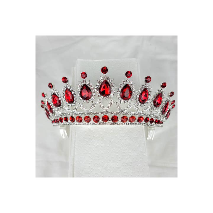 Chicas - Wholesale Tiara - Women's - One Size Fits All Metal Tiara With Jewel Rhinestones HT879-38