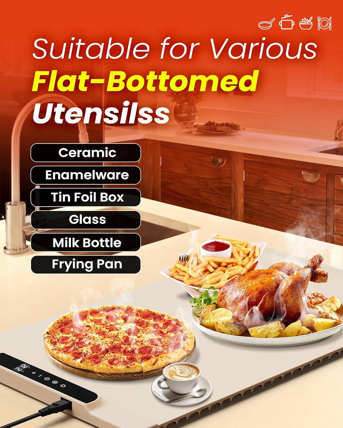 VIGOR - Wholesale Kitchen appliance - Electric Warming Tray with Adjustable Temperature Foldable9