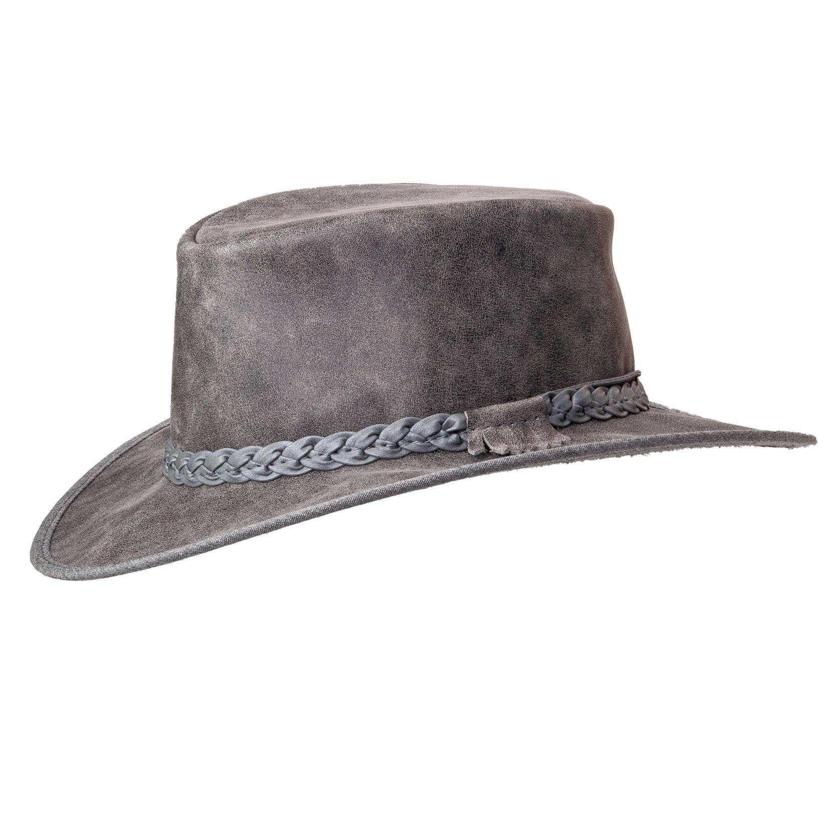 American Hat Makers - Wholesale Cowboy Hat - Unisex - Premium Crushable Leather Outback Hat - Style Crusher6