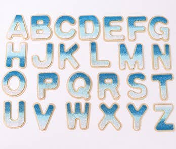 Dilworth Road - Wholesale Patch - Ombré Blue Chenille Letter Patch Self Adhesive 2.5" Varsity0