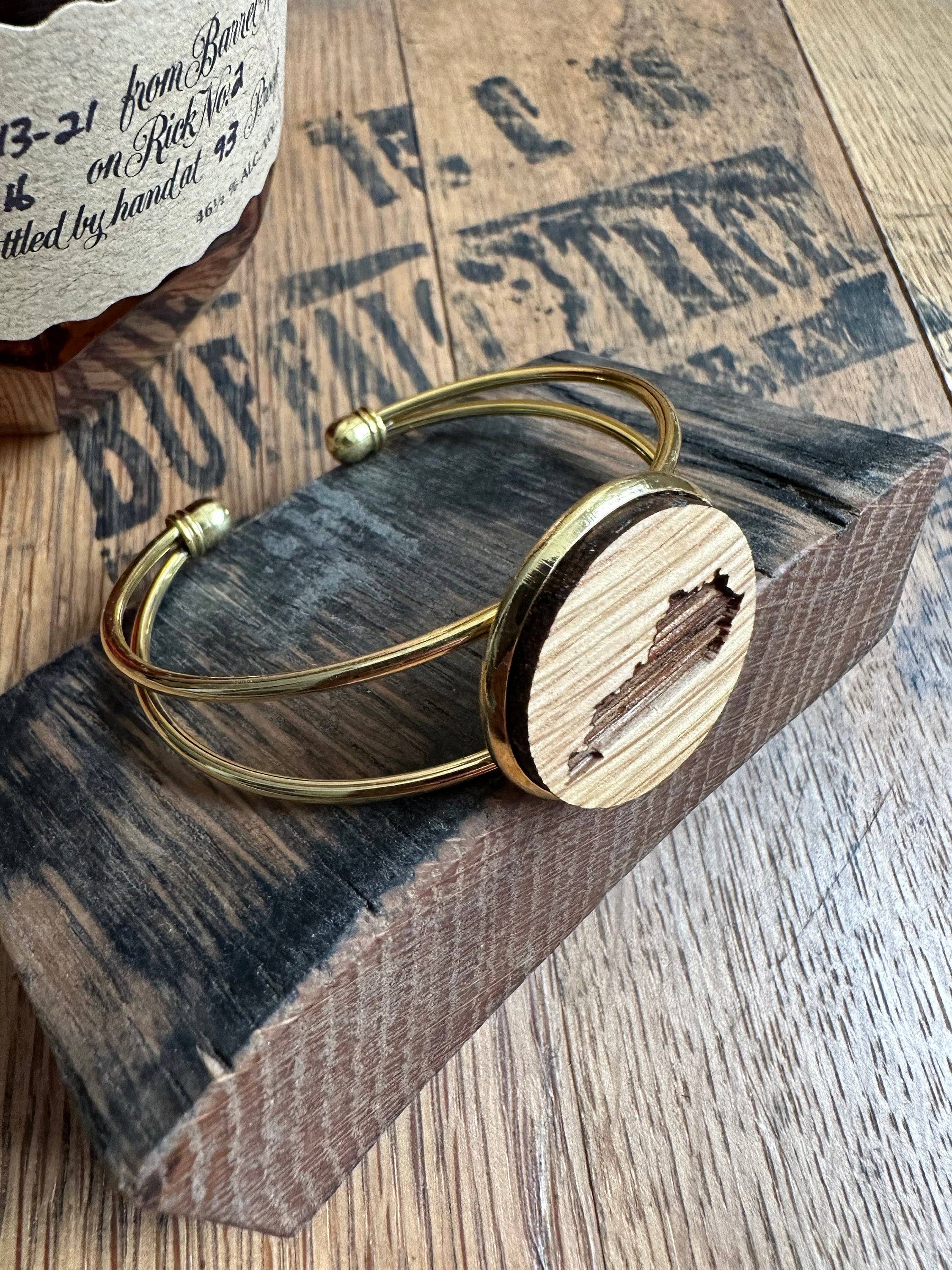 TWWKY - Wholesale Cuff Bracelet - Kentucky Bourbon Barrel Gold Cuff Bracelet9