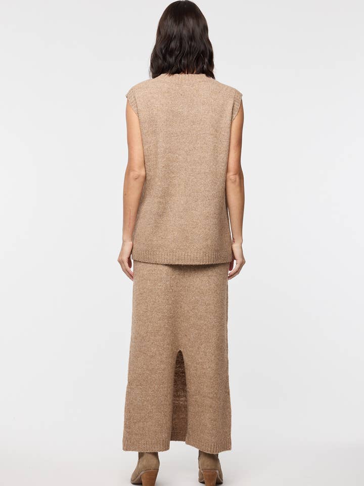 MOCHA BRUSHED SWEATER TOP AND SKIRT SET / WL25-11324 for wholesale on Faire2