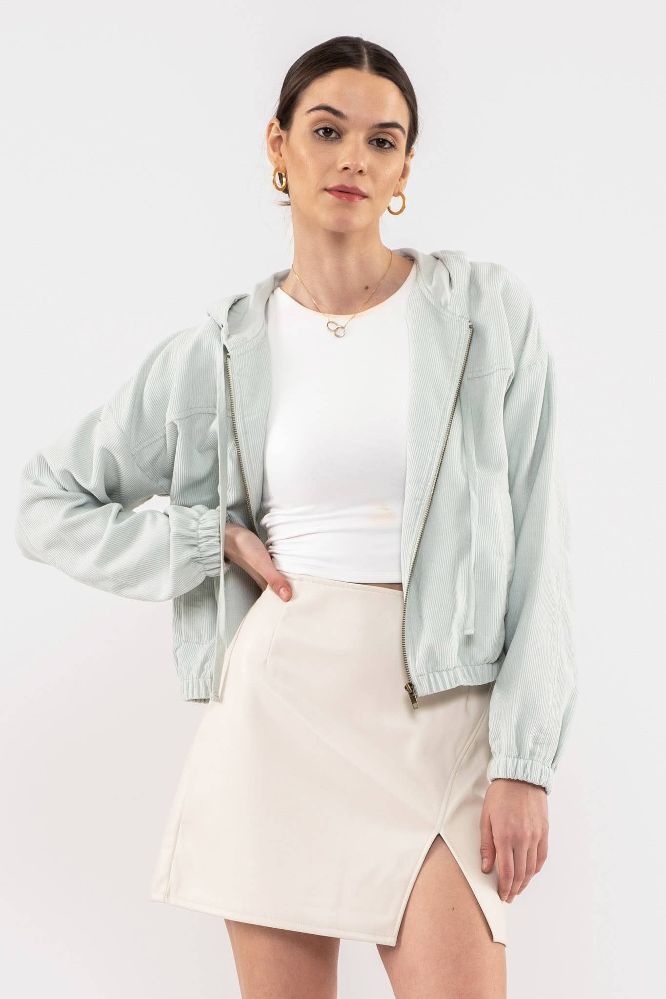 Blu Pepper – Blusão - Mulher por atacado – CASACO DE VELUDO COM ZÍPER6