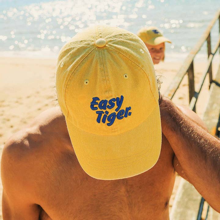 Easy Tiger Cotton Cap in Mustard for wholesale by Skwosh