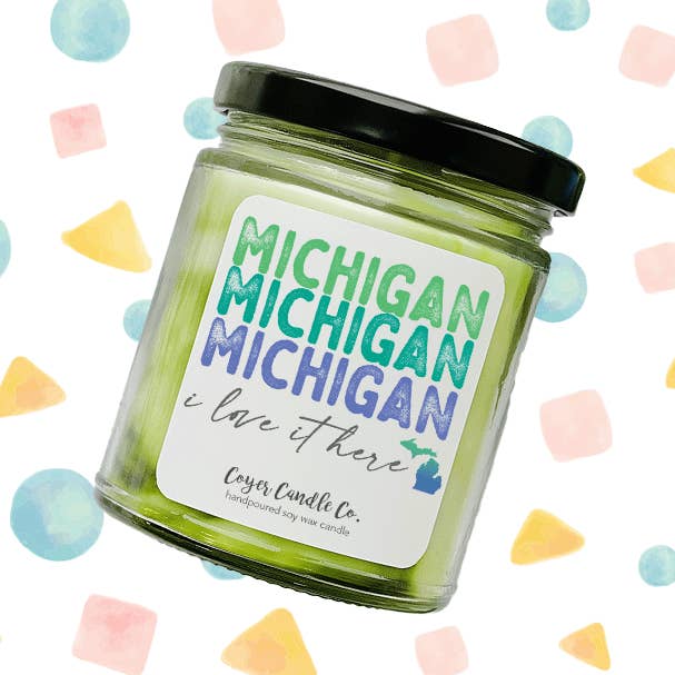 9 oz Clear Jar Candle - "Your State" I love it here! for wholesale by Coyer Candle Co.