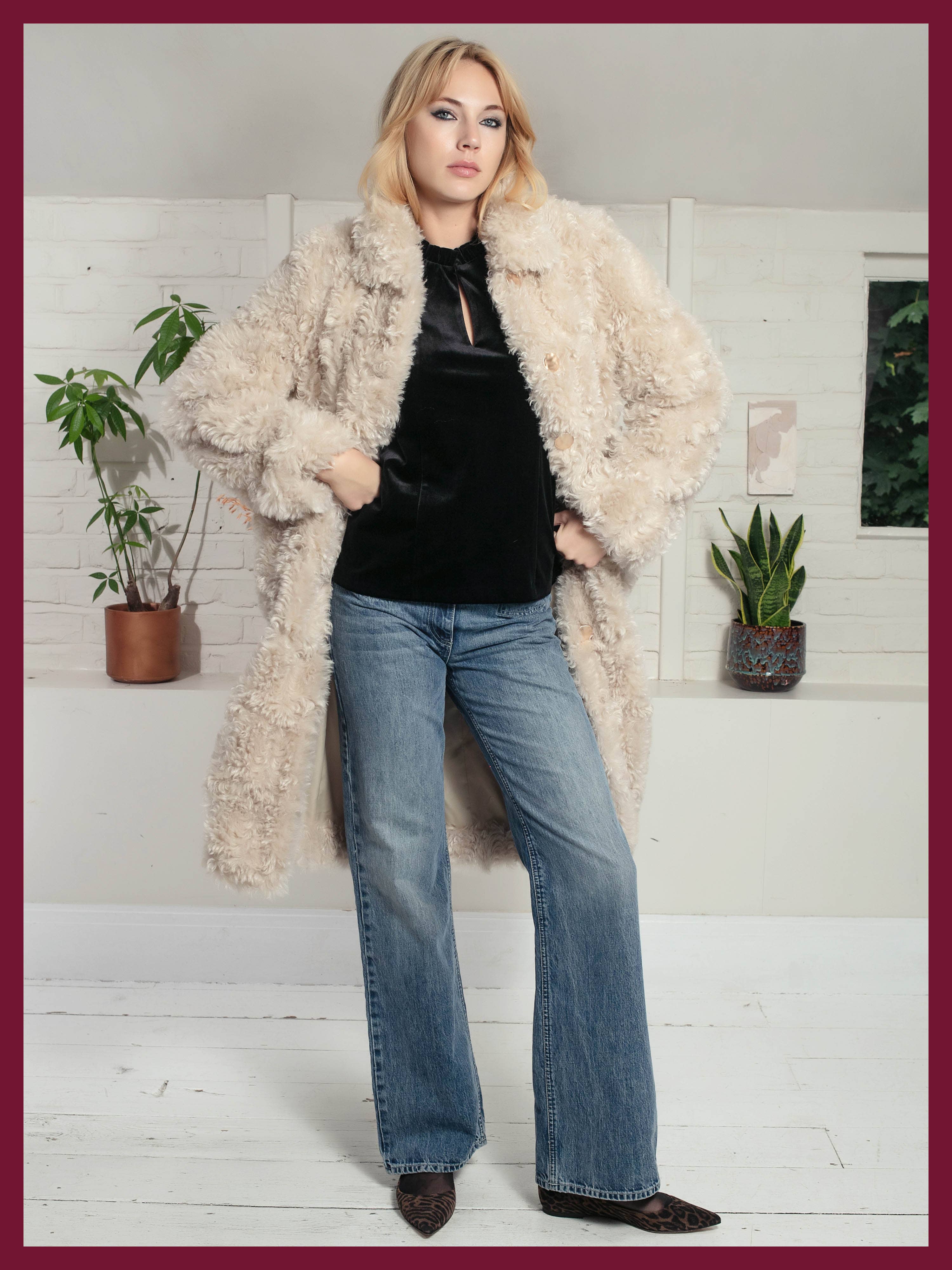 Cream Rowena Shaggy Jacket for wholesale on Faire3