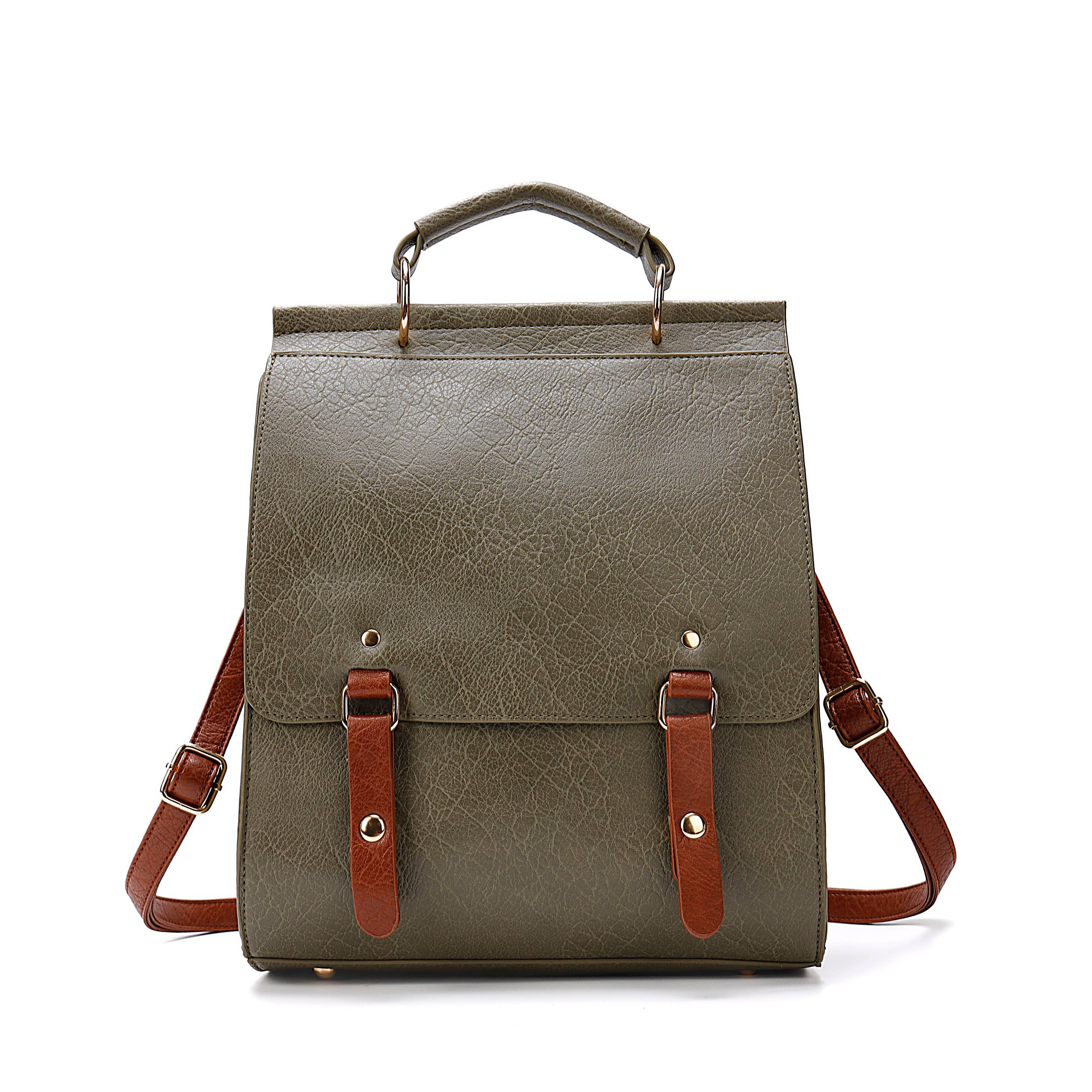 Superbia – wholesale Top handle bag – women's – Classic Two-toned Flap Over Backpack bag- 9356(Carla Range)9