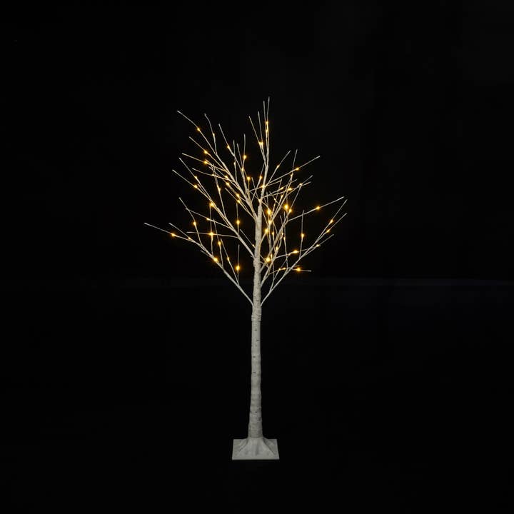 Lighted Birch Tree Set 4Feet-6 Feet With Warm White LEDs for wholesale on Faire20