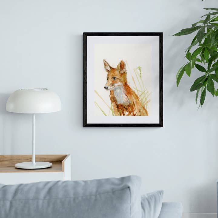 Inramad tryck Oliver räven för wholesale av Wendy Laverick
