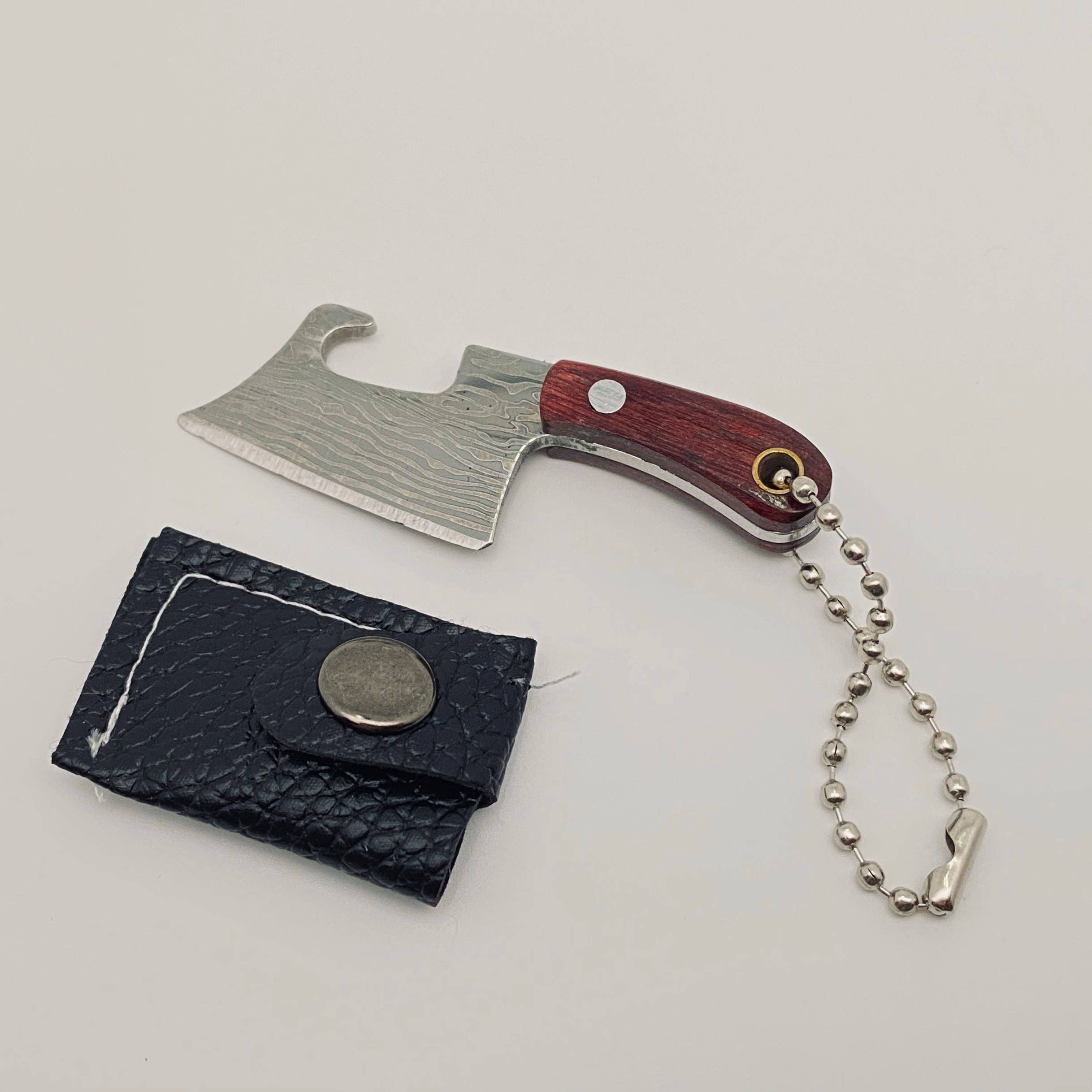 Mio Queena – wholesale Nyckelring - Unisex – Damaskus Mönster Mini Knife Kechain Gift7