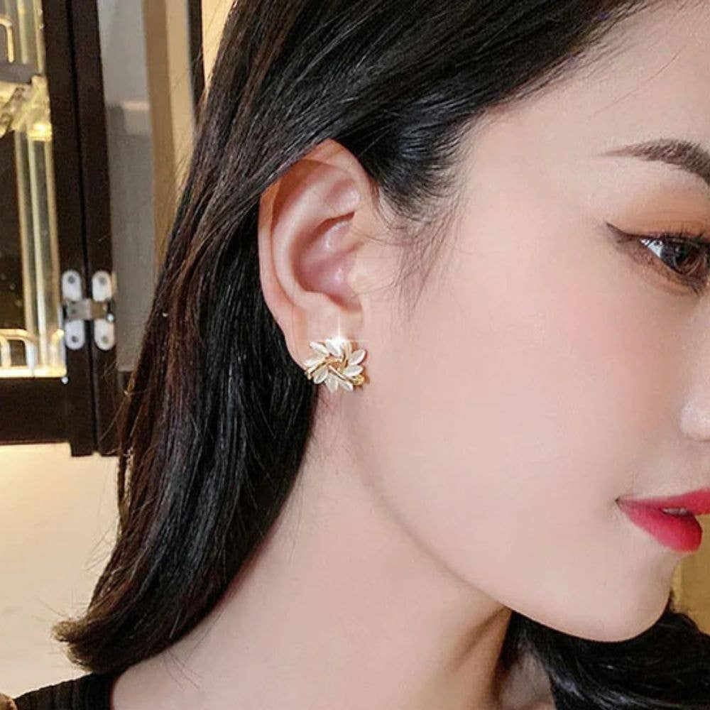 Ashlen - Wholesale Stud/Post Earrings - OPAL PETAL STUD EARRINGS (PAIR)3