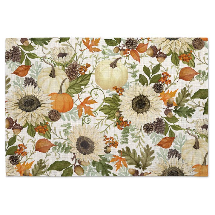 CounterArt/Highland Home/Thirstystone/CoasterStone - Wholesale Placemat - "Farmhouse Fall" Poly-Cotton Blend Placemat