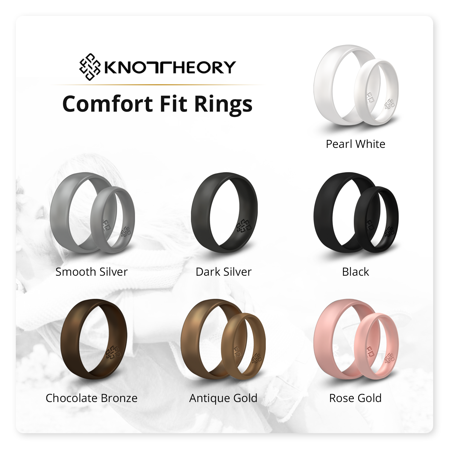 Knot Theory Silicone Ring - Wholesale Band/Stacked Ring - Knot Theory Smooth Black Arc Comfort Fit4