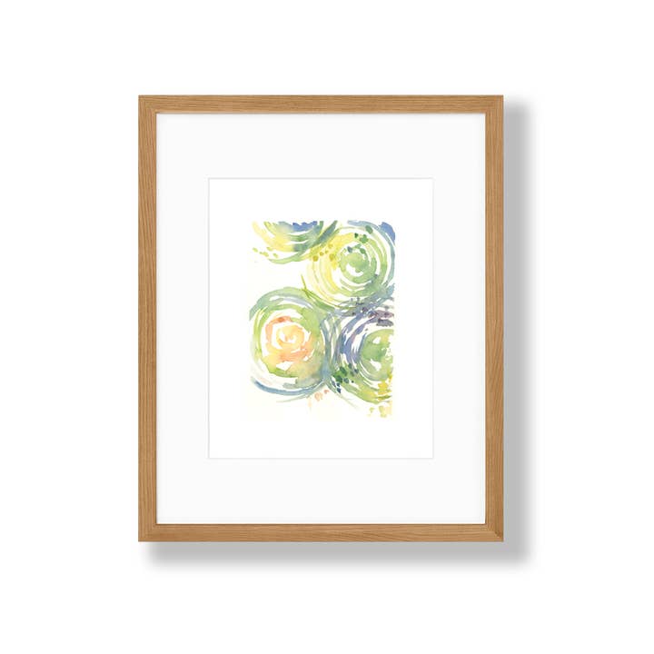 Abstract Circles - Yellow Art Print for wholesale by Kathryn Voss Design