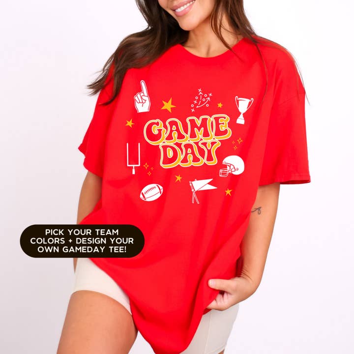 Trendy Gameday Graphic Tee, Gameday Icon Tee, Custom Team for wholesale by Emby Goods